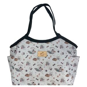 Waterproof French Bulldog Trapeze Tote Shoulder Bag Cute Handmade Dog Pattern